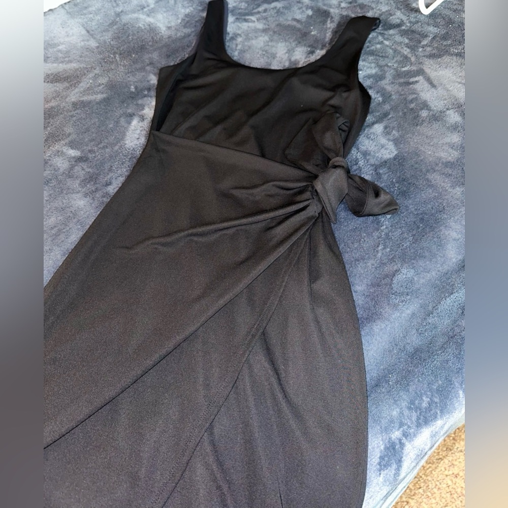 Express body contour black wrap dress - size XS